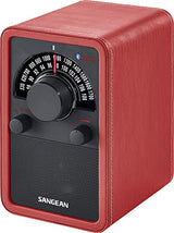 Sangean WR-15BT - Radio FM, Cuero Rojo