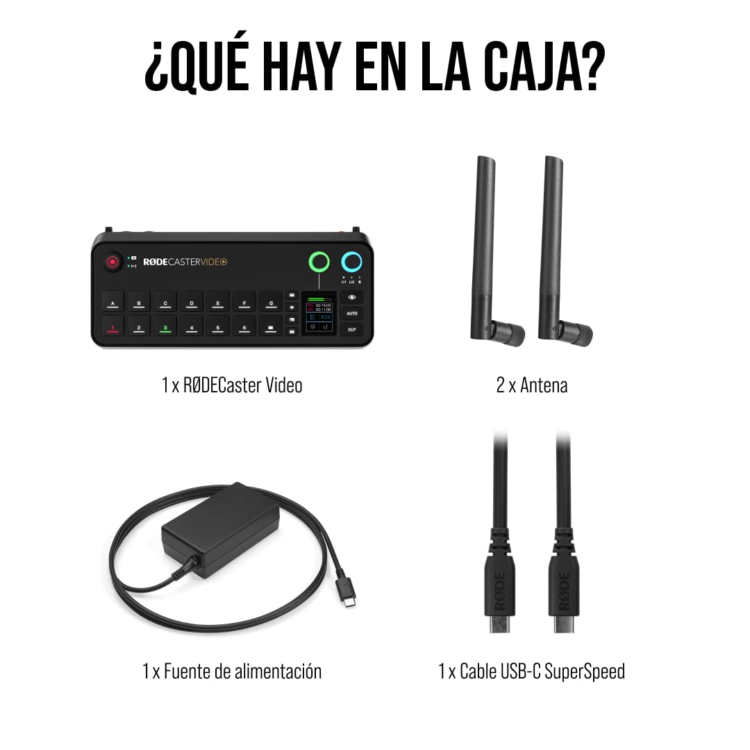 RØDE RØDECaster Video - Conmutador de vídeo profesional e interfaz de audio - Multi-cámara, 6 x entradas de vídeo (HDMI y USB), 1080p60, Escenas de múltiples fuentes