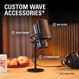 Elgato Wave:3 - Micrófono condensador USB profesional prémium para streaming, podcasts, juegos, oficina en casa, software mezclador gratis, plugins de efectos, antidistorsión, plug n play, Mac, PC