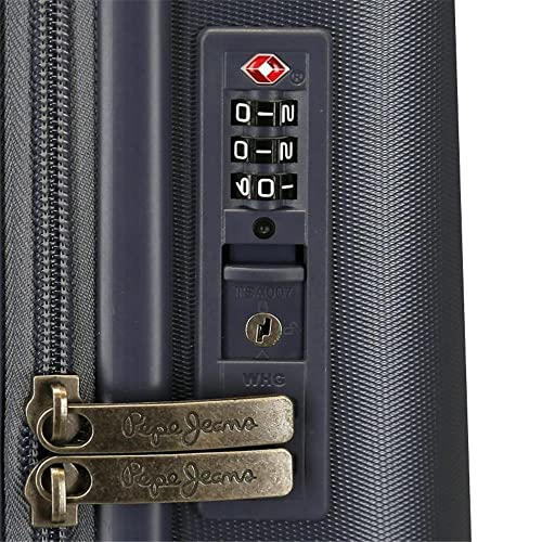 Pepe Jeans Kay Juego de maletas Azul 55/70 cms Rígida ABS Cierre TSA integrado 116L 7,54 kgs 4 Ruedas dobles Equipaje de Mano