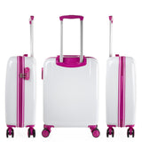 ITACA - Maleta Mediana rígida con 4 Ruedas giratorias, Cierre Seguro Candado de Combinación y diseño Resistente, Apta para 23 Kilos Viajes Largos y escapadas. con Neceser, Blanco