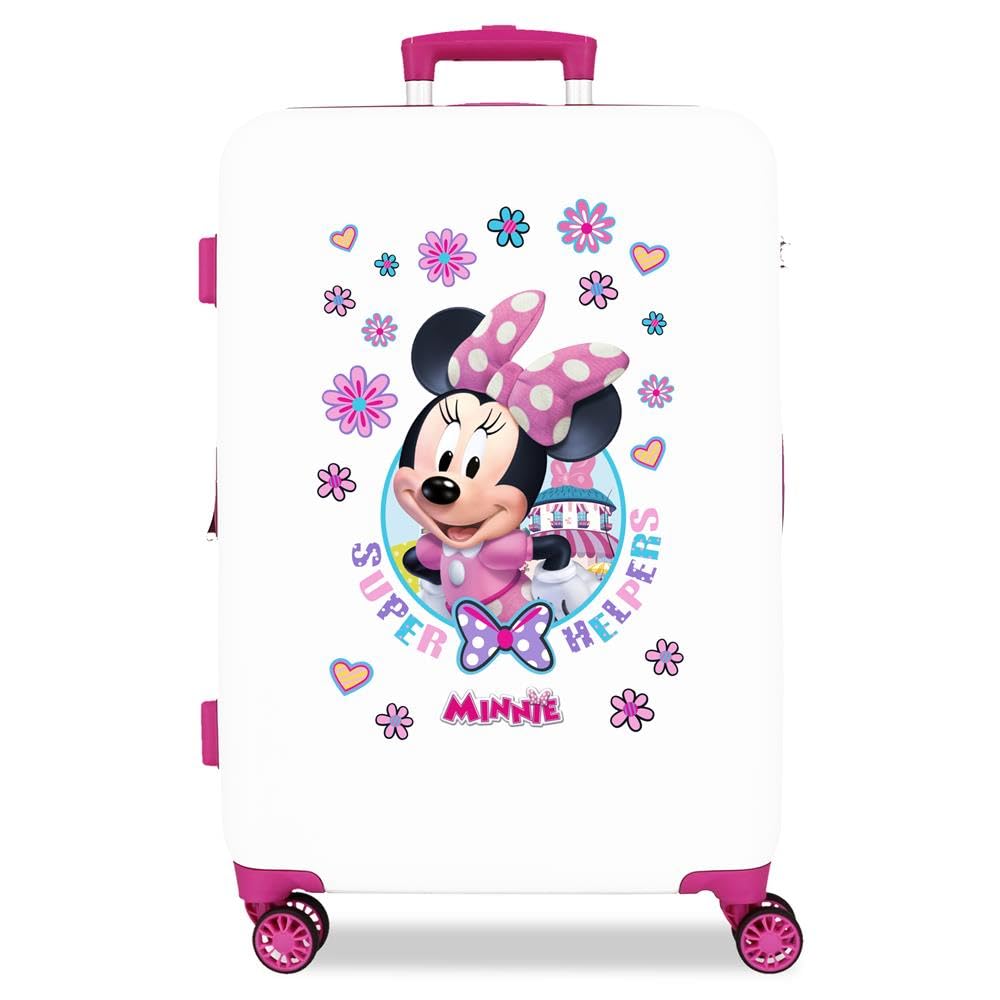 Joumma Disney Minnie Super Helpers Maleta Mediana Blanco 46x65x23 cms Rígido 3 kgs Cierre de combinación Lateral ABS 3 kgs 56LExtensible