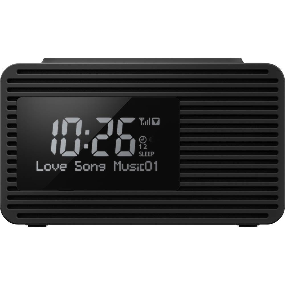Panasonic RC-D8EG-K - Radio Despertador Digital Dab+, Pantalla Grande, Botón Snooze, Doble Temporizador, Carga de Smartphone con Puerto USB, Sleep Timer