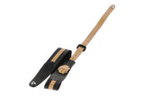 GEWA Correa para guitarra serie Prestige, cuero auténtico, ancho 65 mm, largo 103-139 cm, Cierres de seguridad: cromados, negro perforado/marrón, negro punteado/marrón claro, hechos a mano en Europa