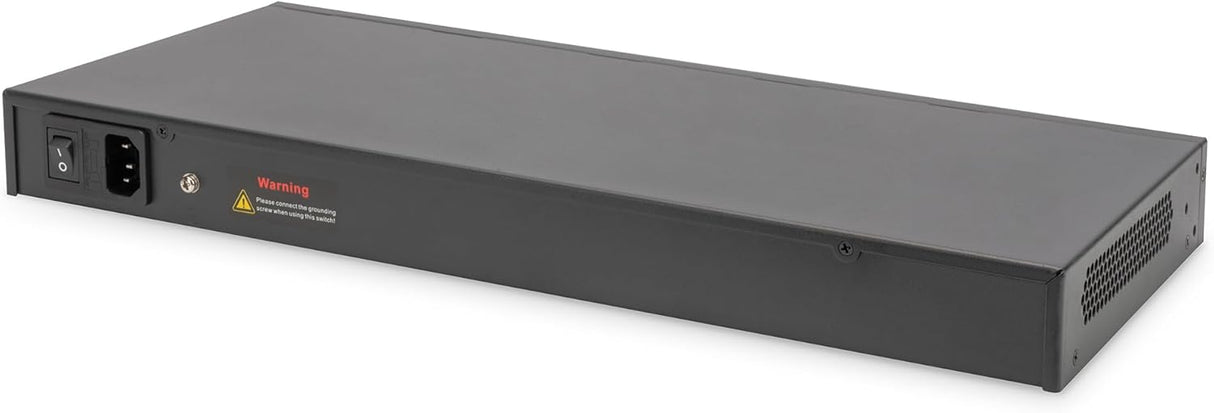 DIGITUS 27 Port Managed Gigabit PoE Network Switch - 24 Ports RJ45-2 SFP Ports - 1 Console Port - 450W PoE Budget - Features L2-19 Inch