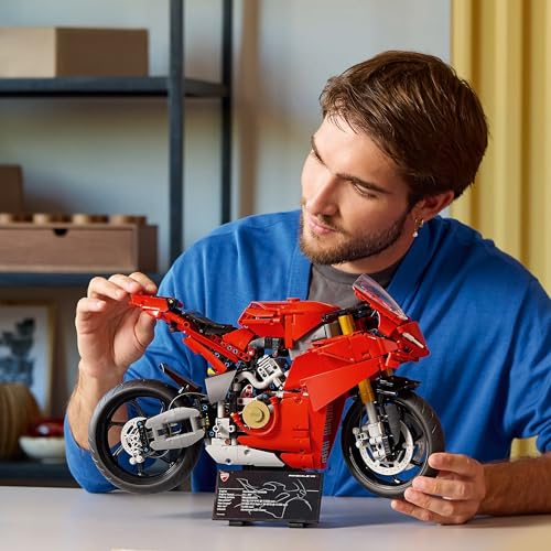LEGO Technic Moto Ducati Panigale V4 S Maqueta para Construir para Adultos, Kit de Maquetas como Regalo para Pareja, Novios y Padres Fans de las Motos, Decoración Hogar y Oficina 42202