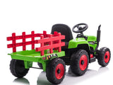 Teorema Giocattoli Teorema 66692 – Tractor eléctrico de 12 V para niños, con Luces, Sonidos, Remolque, Reproductor MP3, Entrada Auxiliar, USB y Mando a Distancia