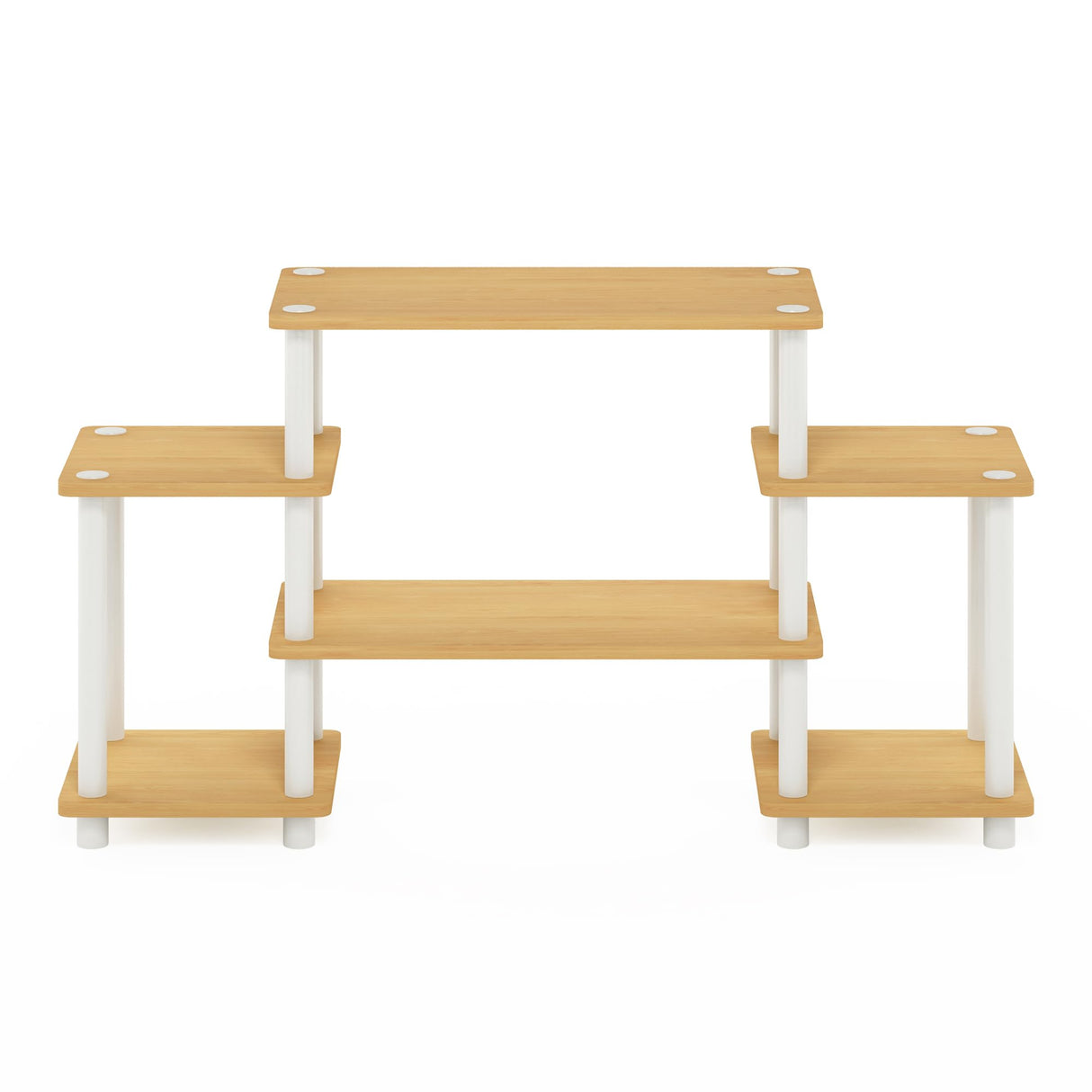 Furinno Turn-N-Tube No Tools Entertainment Center, Beech/White