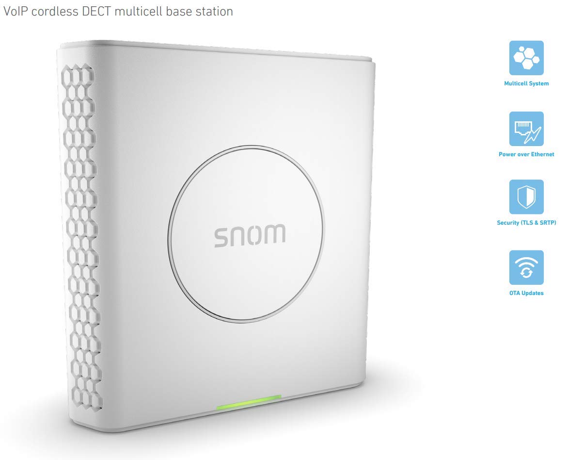Snom M900 estación Base DECT Blanco M900, 1, 88-1, 9 GHz, 10 Canales, 300 m, Blanco, 140 x 35 x 144 mm, 306 g