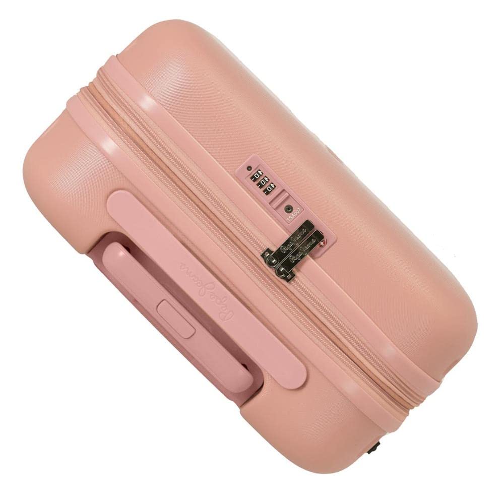 Pepe Jeans Carina Maleta de cabina Rosa 40x55x20 cms Rígida ABS Cierre TSA integrado 37L 2,74 kgs 4 Ruedas dobles Equipaje de Mano