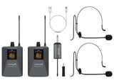 Audibax Missouri Free Head Dual UHF Sistema de Micrófono de Diadema con Receptor Recargable