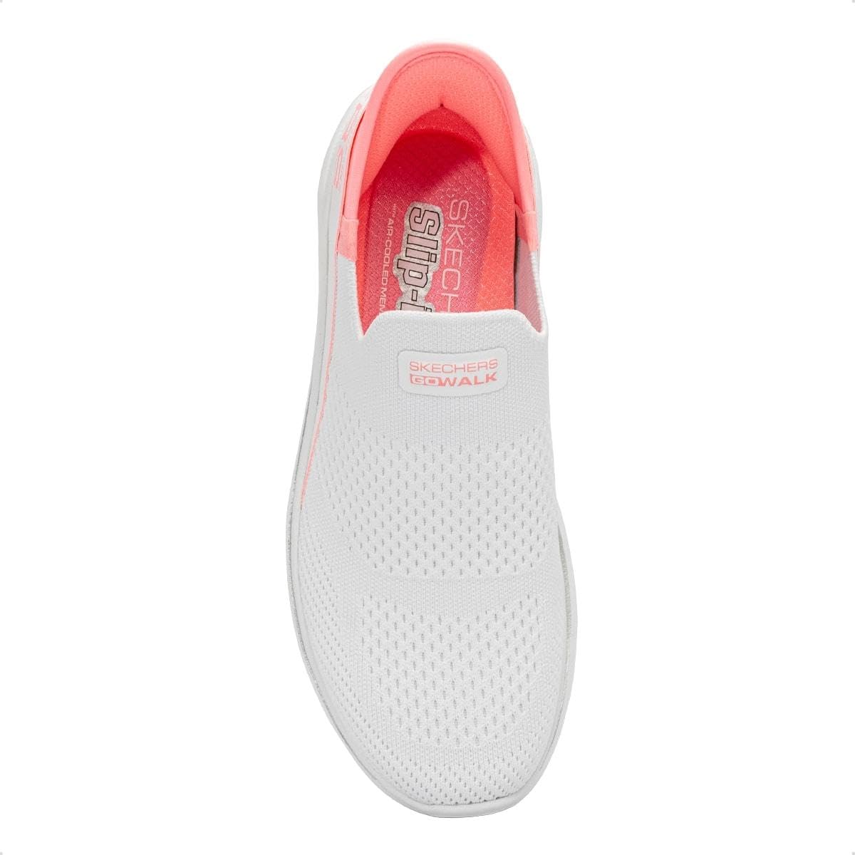 Skechers, GO Walk 7 MIA Mujer, White Textile/Neon Pink Trim, 37 EU