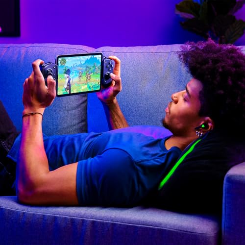 Razer Kishi V3 Pro - Mando gaming USB-C para iPhones, smartphones Android y mini tablets de hasta 8" - Plug and Play- sticks analógicos antideriva (12 botones - hápticos Sensa HD) Negro