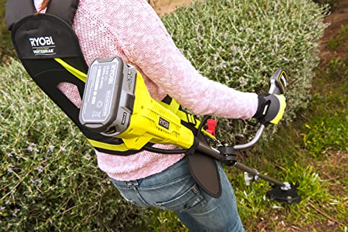 RYOBI- Desbrozadora 18V - Cable Ø 1 x 1,6 mm - Cuchilla Tri-Arc™ de 3 dientes 20 cm - 1 batería de litio+ 18V 4,0 Ah y 1 cargador rápido de 2,0 A - RBC18X20B4F
