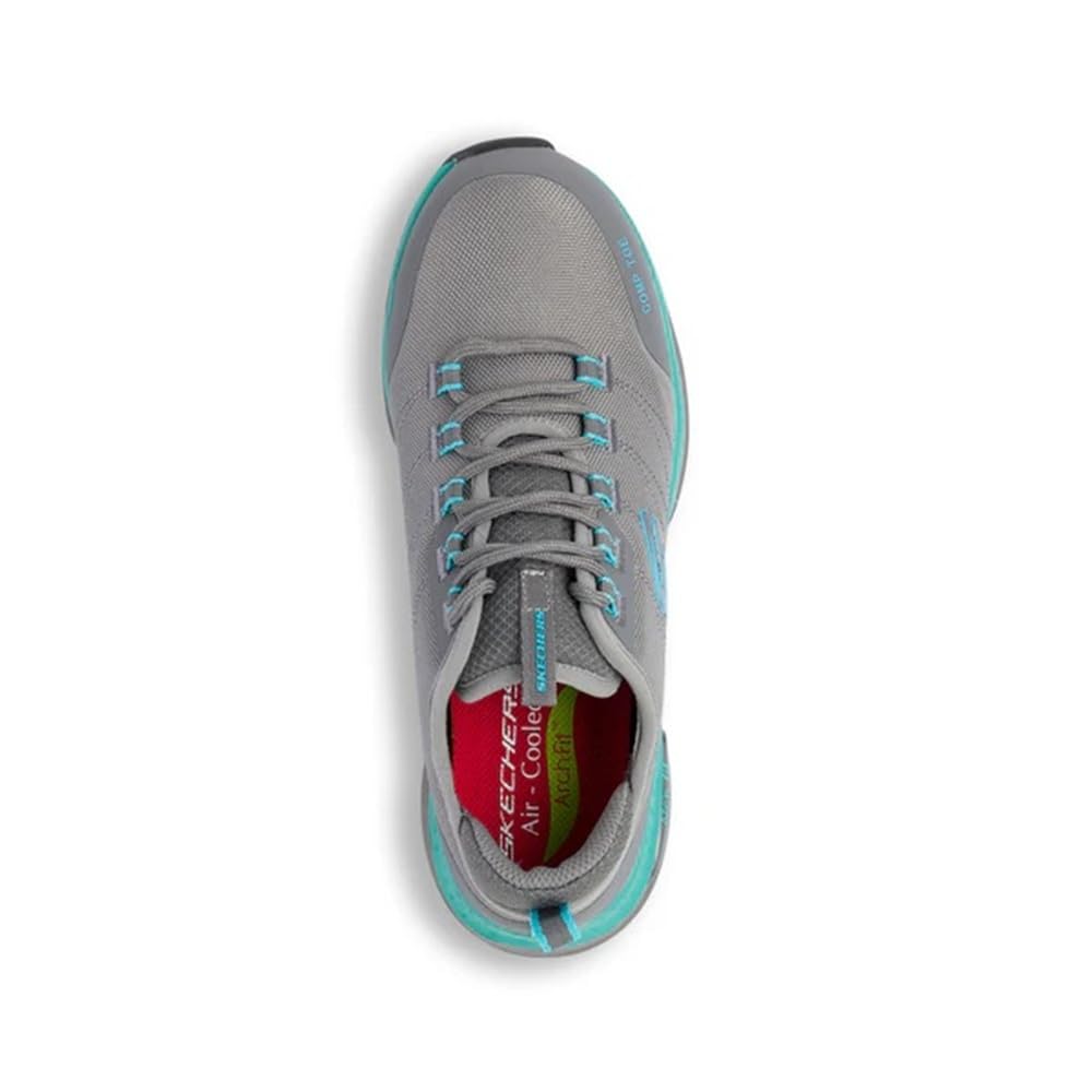 Skechers Arch Fit Sr Ebinal, Botas de Seguridad y contra Incendios Mujer, Grey/Aqua Textile/Synthetic, 39 EU