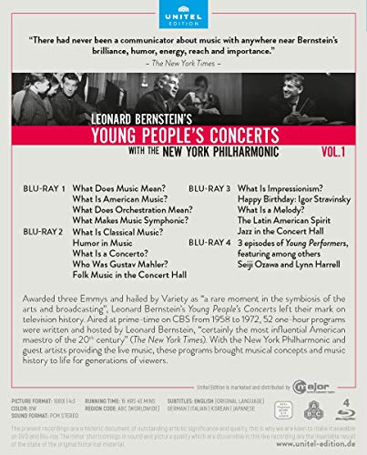 Bernstein, Leonard: Young People's Concerts, Vol. 1 (Documentaries, 1958-1972) (4-Blu-ray Disc Box Set) [Blu-ray]