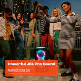 JBL PartyBox Stage 320, Altavoz portátil para fiestas, con asa telescópica y ruedas, Bluetooth, espectáculo de luces, resistente a salpicaduras IPX4, hasta 18h de reproducción, negro