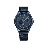 Tommy Hilfiger Reloj Analógico de Cuarzo Multifunción para Hombre con Correa de Malla de Acero Inoxidable Azul - 1791421