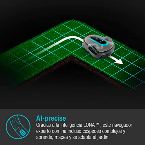 Gardena Robot cortacésped Smart SILENO Life 1500 m²: tecnología Lona AI, Control con aplicación, SensorControl, para Pendientes máx. 35 por ciento, Incl. Pasarela Inteligente, versión ES (19704-74)