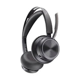 Poly Voyager Focus 2 - Auriculares USB C certificados por Microsoft Teams + adaptador USB-C/A - Certificación Microsoft Teams - Asistente de Google - Siri - Estéreo - USB tipo C - Cableado/inalámbrico