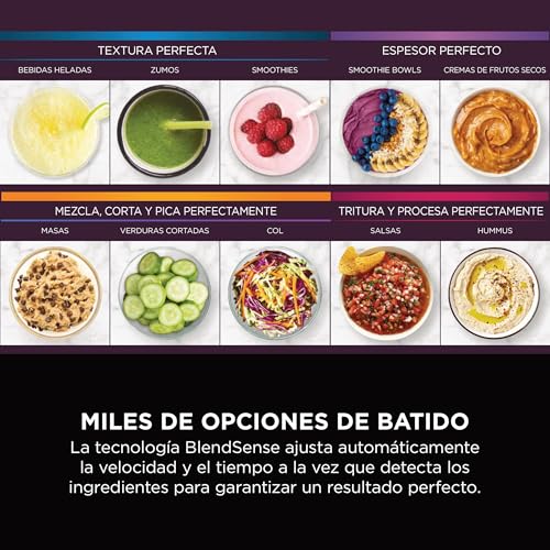 Ninja Detect Power Pro Batidora y Procesador de alimentos 3 en 1 (1200W), 3 vasos de 700ml y cuchilla para masa, ideal para mezclar, picar y batir, piedra dorada, TB401EUSTGD