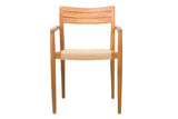 SILLA MADERA TEKA CUERO 51x52x85 CM