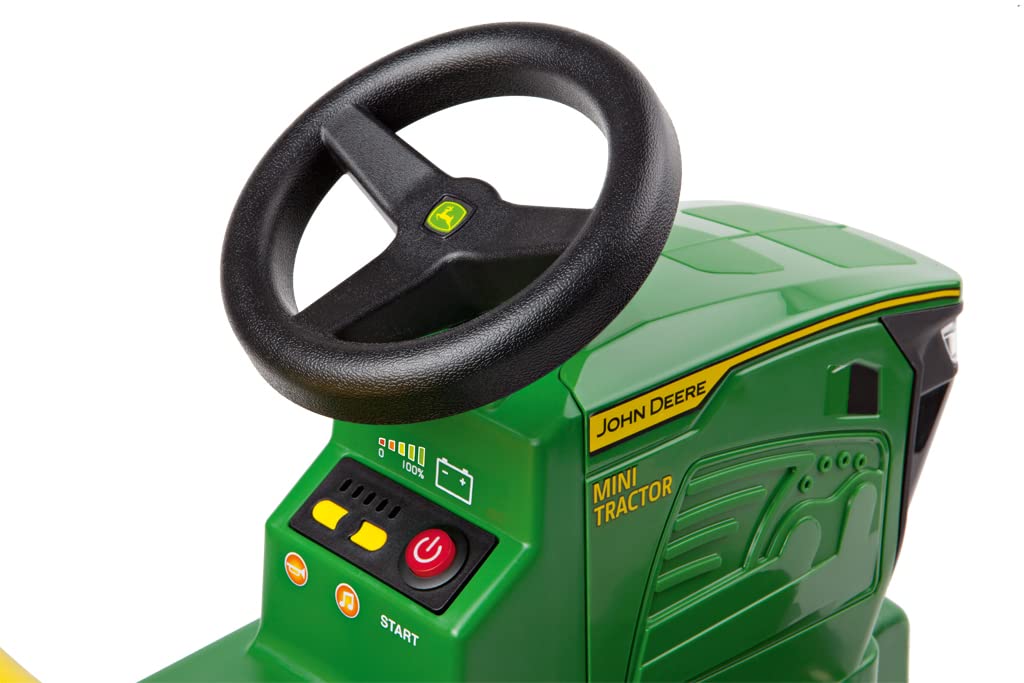 Peg Perego John Deere Mini Tractor - Tractor Eléctrico Montable 6V para Niños Desde 1 Año con Batería Recargable, Luces LED, Claxon, Sonidos y Melodías
