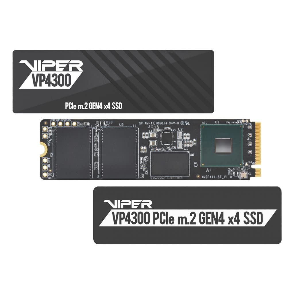 Patriot Viper VP4300 Unidad de Estado sólido SSD de 1TB NVMe M.2 de Alta Velocidad Gen 4 PCIe x4 - VP4300-1TBM28H - Velocidad de Lectura hasta 7400 MB/s y Escritura de 5500 MB/s