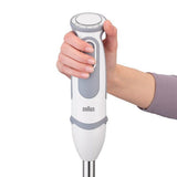 Braun Minipimer 5245 Batidora de Mano, 1000 W, 21 Velocidades, Función Turbo, Anti-Salpicaduras, Powerbell Plus, Vaso Medidor, Varillas, Minipicadora, Batidora de Vaso, Cuchilla Picar Hielo, Blanco