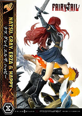 Prime 1 Studio Fairy Tail - Figura Decorativa de Natsu, Gris, Erza, Happy - Figura de Estatua de Lujo, versión 1/7, 57 cm