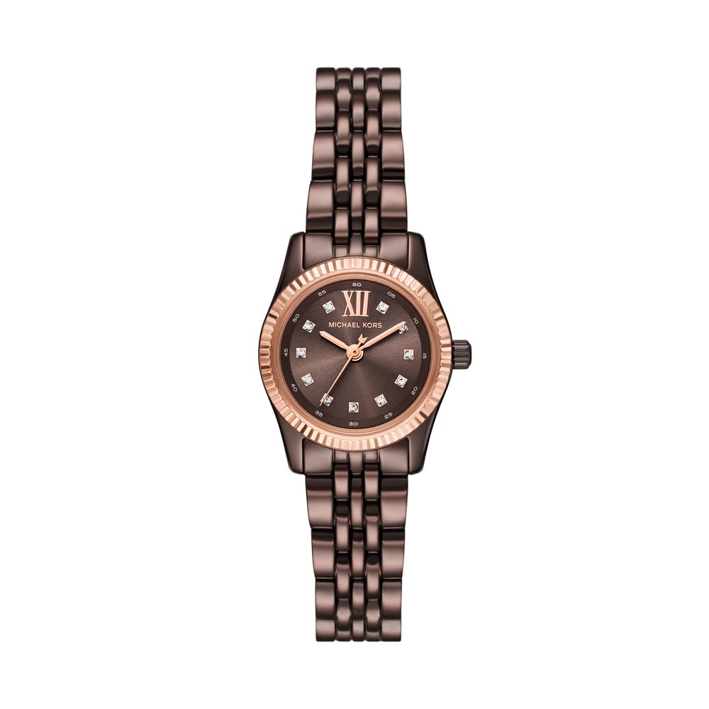 Michael Kors Reloj Lexington para Mujer, 26mm Movimiento de Cuarzo a Tres Agujas con Correa de Acero Inoxidable, Marrón Madera, 26 mm