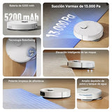 DREAME L10s Pro Gen 3 Robot Aspirador y Friegasuelos Inteligente, Succión Vormax de 13.000 Pa, Sistema de Fregado DuoScrub, Mopa con Elevación Automática de 7 mm, Alcanza lo Inalcanzable, 5.200 mAh