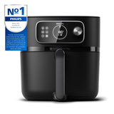 Philips Airfryer Combi Serie 7000 XXL - 8,3 L (2 kg), 22 en 1 Airfryer, Conexión WiFi, 99% menos grasa Añadida** con Rapid CombiAir, Aplicación HomeID, Negro (HD9876/90)