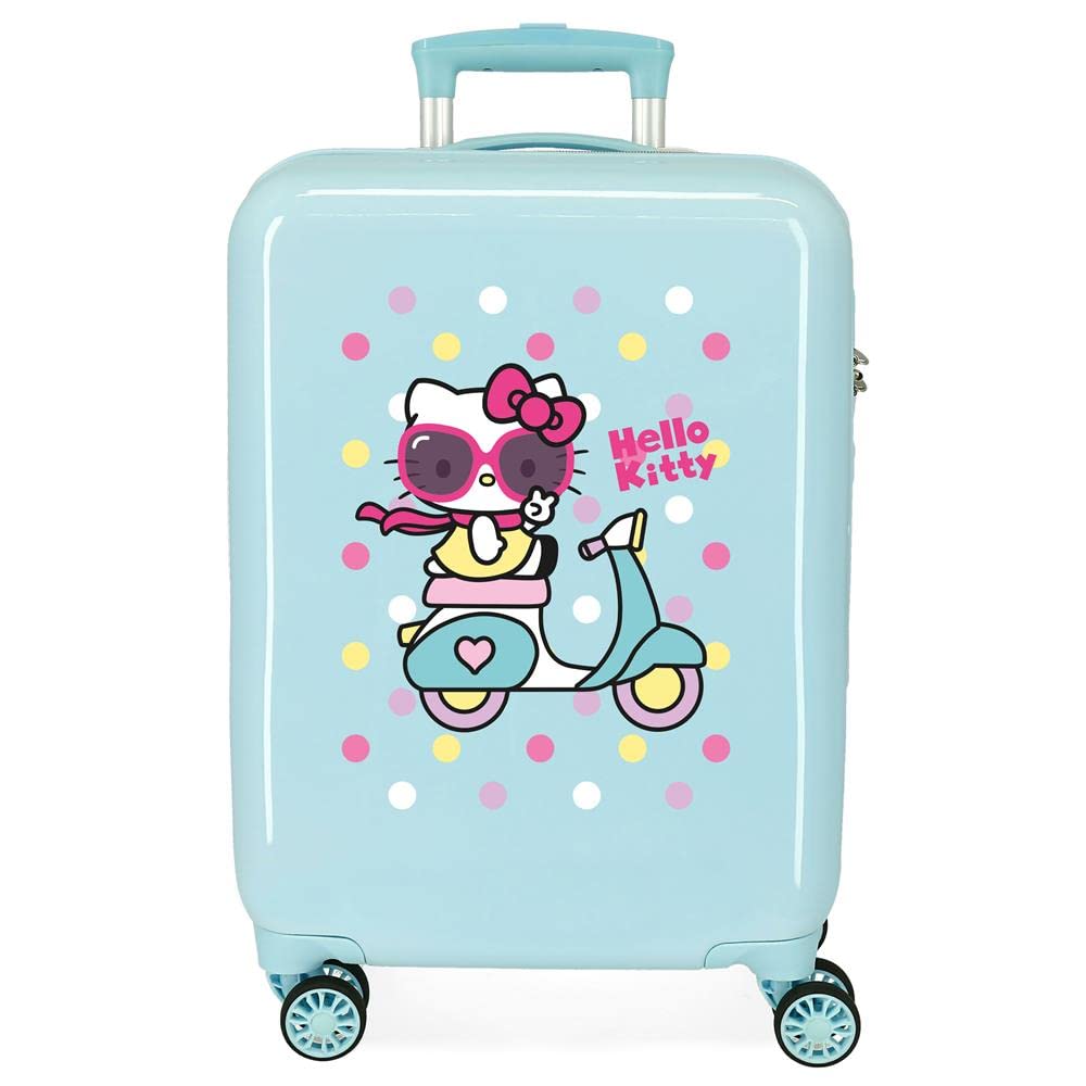 Hello Kitty Girl Gang Maleta de cabina Verde 38x55x20 cms Rígida ABS Cierre de combinación lateral 34L 2,66 kgs 4 ruedas dobles 0
