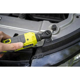 Ryobi - Llave de Carraca ¼'' 18V ONE+ - 1 Velocidad 280 rpm, Par 60Nm, Inversor de Rotación, Cabezal Giratorio, Punta de Extensión - Se Suministra sin Batería, Cargador o Llave de Vaso - R18RW2-0