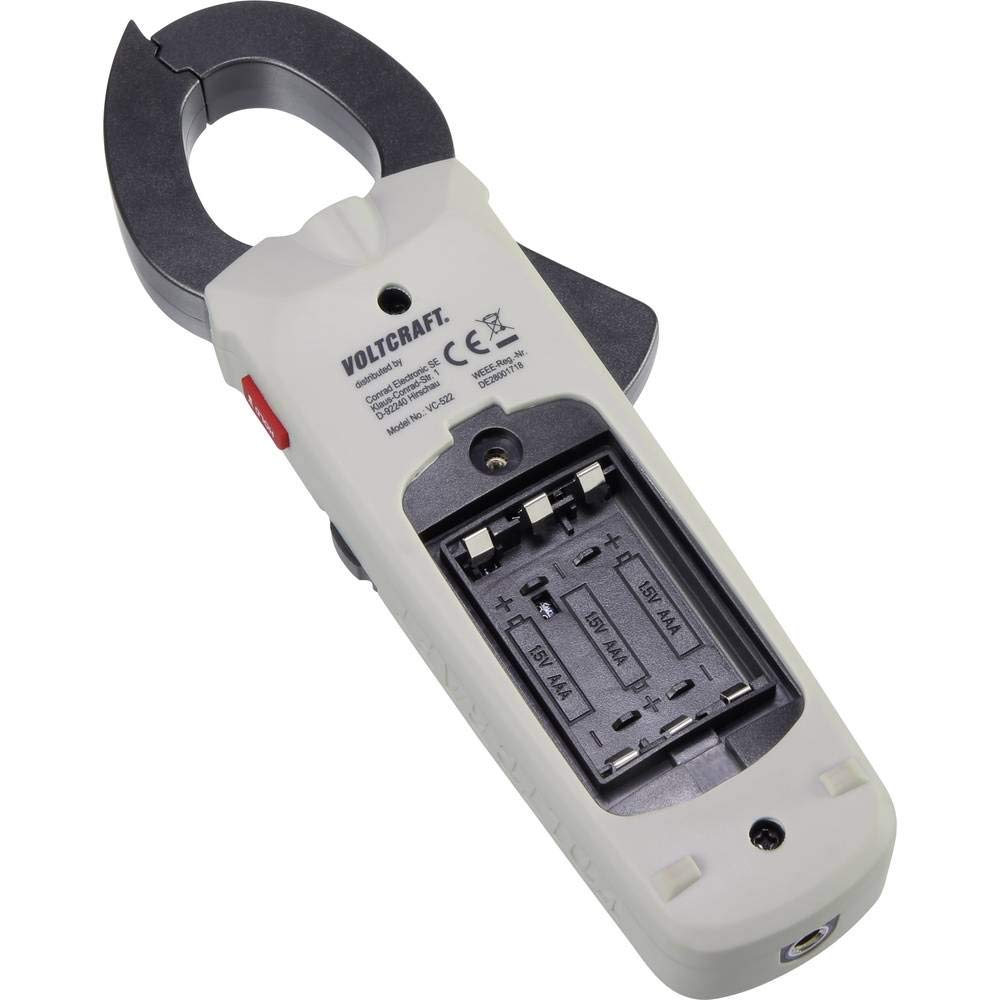 Voltcraft VC-522 (ISO) Abrazadera de corriente calibrada (ISO) Digital CAT III 600V Pantalla (cuentas): 4000