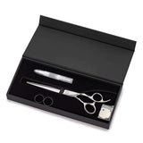 Termix Tijeras Barber Premium 7" - Tijera barber profesional para cabello y barba, con hojas cóncavas y acero inoxidable.