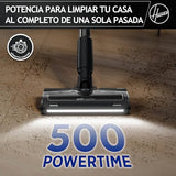 HOOVER Aspiradora Escoba sin Cable Ligera HF2, con 500 PowerTime, Que compacta el Polvo para Extender la Potencia de succión, Boquilla multisuperficie con Cepillo antienredos con Luces LED, HF2Z10H