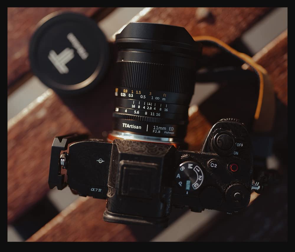 TT Artisan - Lente Ojo de pez de 11 mm f 2.8 conexión Sony E Mount Lente Ultra Gran Angular para Formato Completo en Carcasa de Aluminio, ángulo de Imagen de 180 Grados, 11 mm, F2.8, Negro