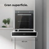 Cecotec Cajón Calientaplatos Integrable 60cm Bolero Hexa WD Edge. 470W Potencia Máxima, Temperatura Ajustable 30-80º, Control Mecánico, Alfombra Antideslizante Interior, Negro e INOX