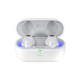 LG Auriculares intraurales Bluetooth Tone Free T90S con Sonido Dolby Atmos, tecnología Meridian, cancelación Activa de Ruido (ANC), y UVnano+, Blanco
