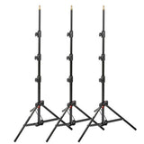 Manfrotto 1051BAC-3 - Mini Soporte Compacto de Aluminio de 6 pies y 9 Pulgadas con 4 Secciones y 3 elevadores, Paquete de 3 (Negro)
