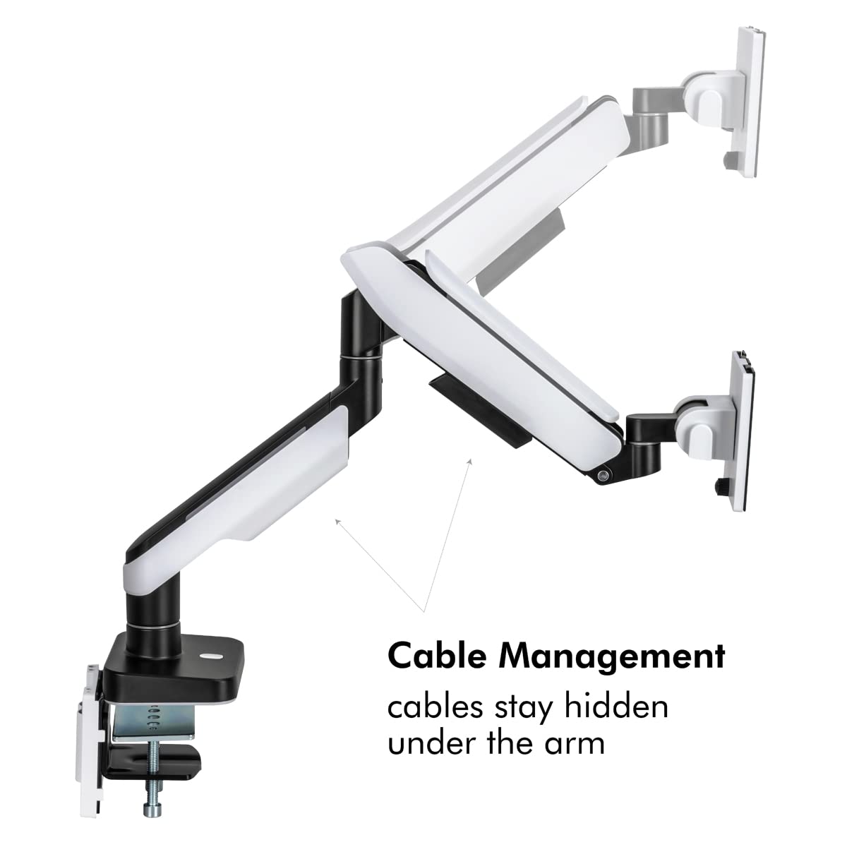 LogiLink Soporte para Monitor de 17 a 49" con Resorte de Gas, Soporte de Mesa o Montaje de Agujeros de Mesa, Capacidad de Carga de hasta 20 kg, diseñado para Gamer con Efecto de iluminación
