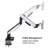 LogiLink Soporte para Monitor de 17 a 49" con Resorte de Gas, Soporte de Mesa o Montaje de Agujeros de Mesa, Capacidad de Carga de hasta 20 kg, diseñado para Gamer con Efecto de iluminación