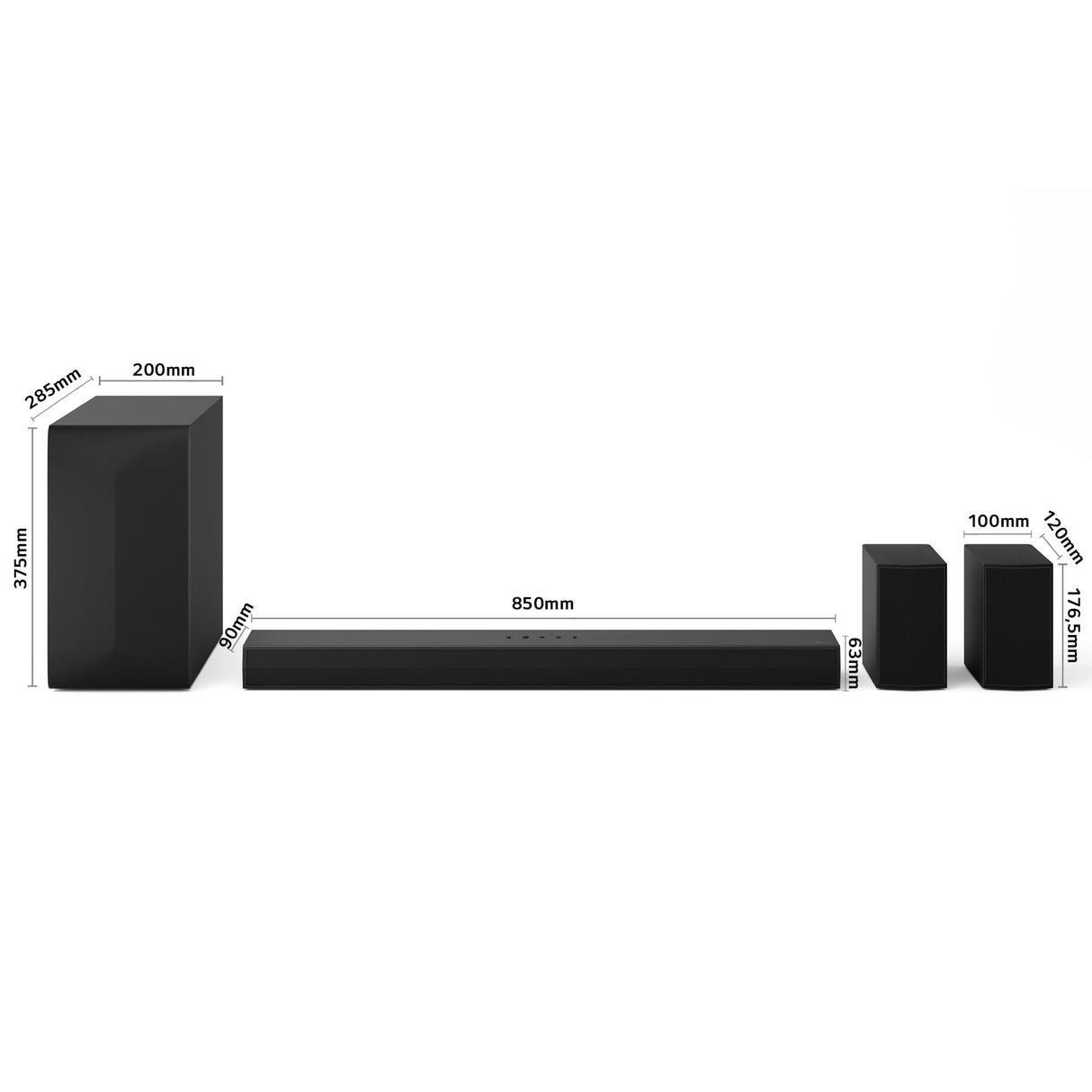 LG DS60TR - Barra de Sonido, Bluetooth, 440W, 5.1 Canales con Subwoofer, Altavoces Traseros, Dolby Digital, DTS Digital Surround, Negro