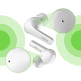 Belkin Auriculares inalámbricos True Wireless SOUNDFORM Flow con cancelación Activa del Ruido, Bluetooth, Carga inalámbrica, Resistencia IPX5, 31 Horas de batería, iPhone, Galaxy y Pixel, Blancos