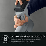 AEG AP71A142XN Aspiradora Sin Cable, 14,4 V, Autonomía de 50 min, Batería Extraible, Filtración en 5 Etapas, 4 Velocidades, Aspirador Escoba 2 en 1, Incluye Accesorios, Azul Denim