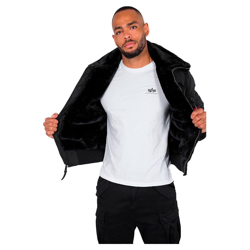 ALPHA INDUSTRIES B15-3 TT Chaqueta, Hombre, Negro (Black - 03), Large