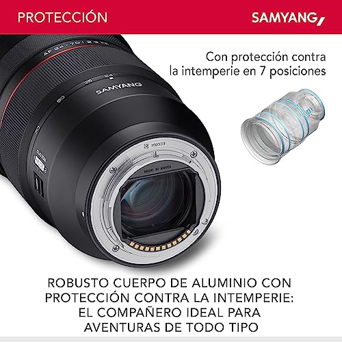 Samyang AF 24-70 mm F2,8 FE para Sony E – para cámaras Sony E Mount Sony Alpha A7 A9 A1 A7C A6000 Serie, Negro