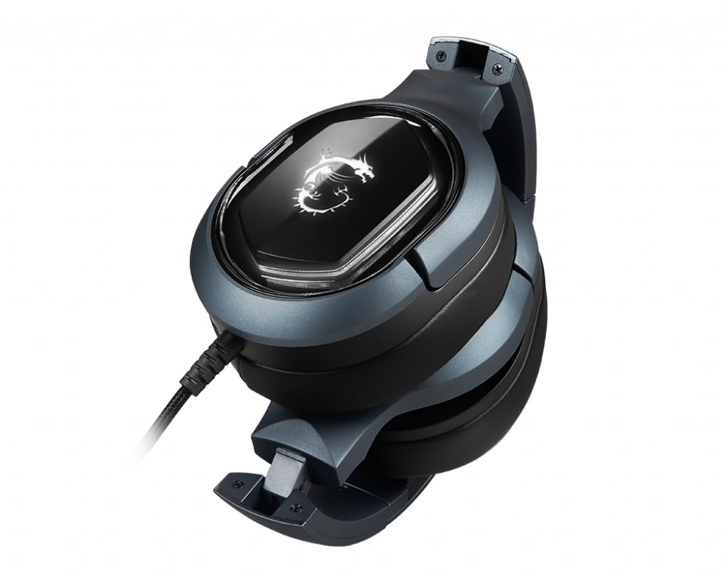 MSI IMMERSE GH50 GAMING HEADSET - Auriculares Sonido Envolvente Virtual 7.1, Sistema de Vibración, Drivers Neodimio 40mm, Iluminación RGB, Mic Extraíble, Regulador en Línea, Conector USB2.0 -Alámbrico